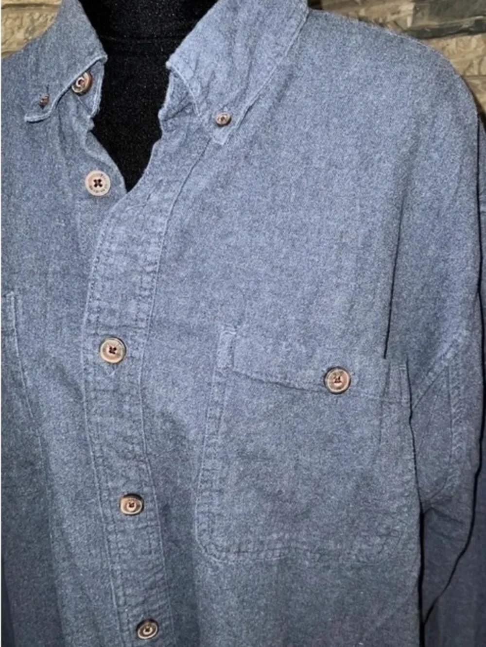 Men's Button-Up Long Sleeve Shirt in Blue